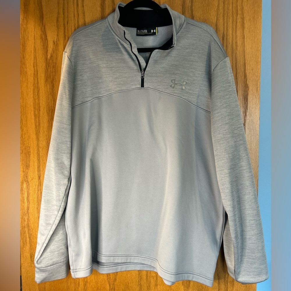 Under Armour Mens XL Gray Half Zip Pullover Fleece ColdGear Performance